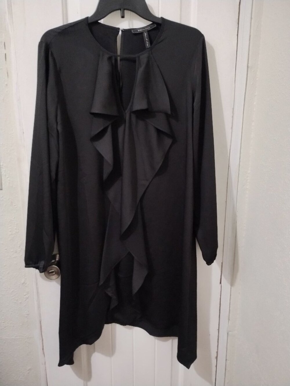 NWT BCBGMAXAZRIA Black Long Sleeve Dress L LBD Formal Office Cocktail Event Work